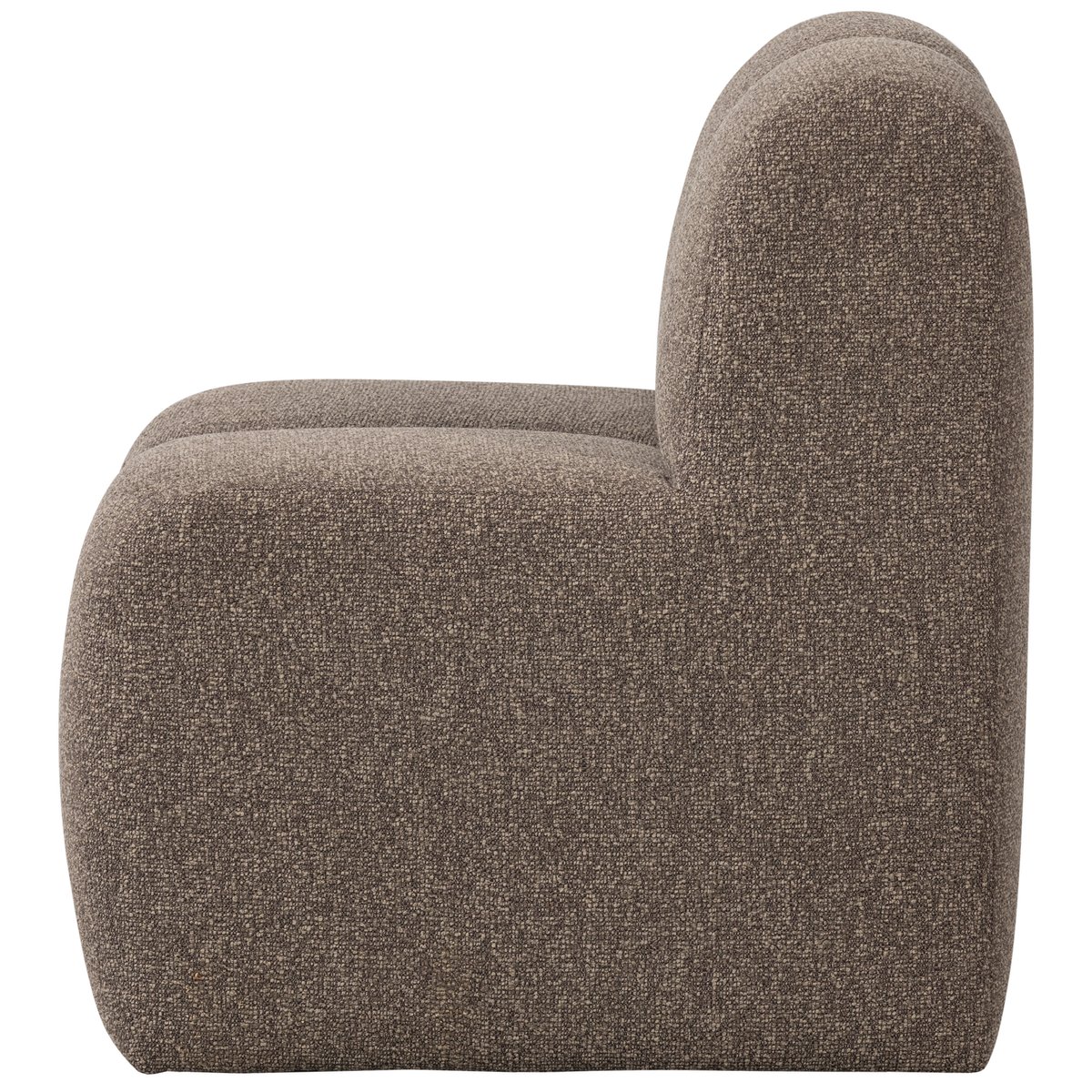 Banc de salle a manger avec dossier en bouclé L84 MOJO marron, WOOOD