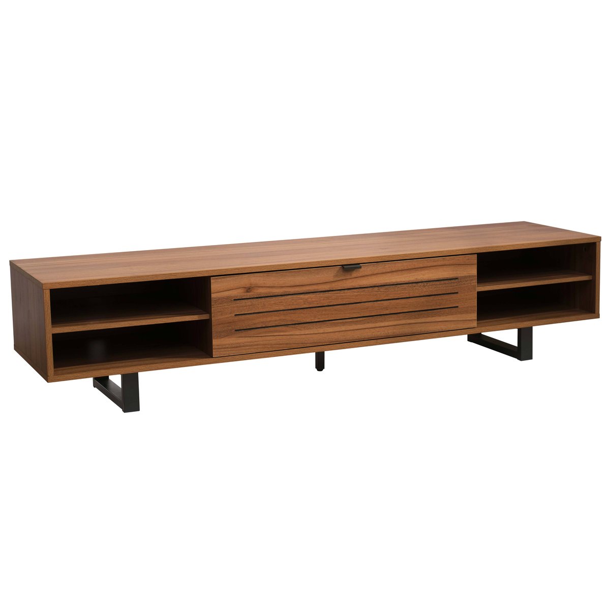 Meuble TV effet bois 160cm, JULIO marron, OVIALA