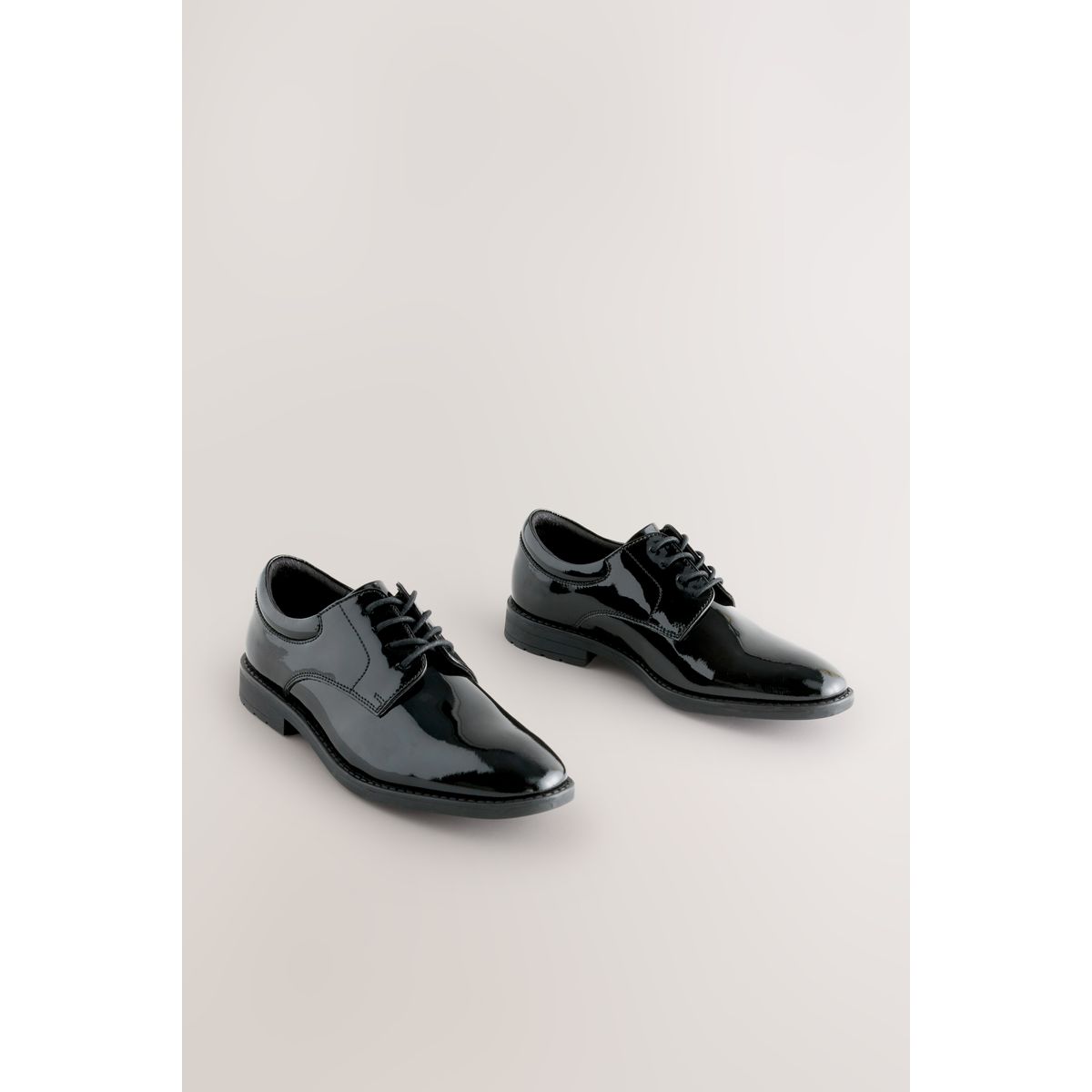 Chaussures à lacets en cuir noir, NEXT
