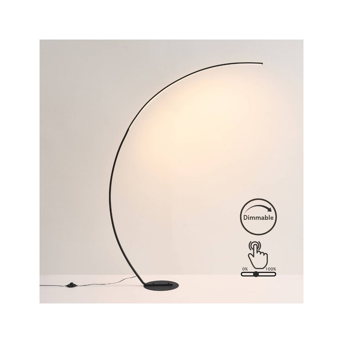 Lampadaire LED design incurvé - THALIA noir, KOSILUM