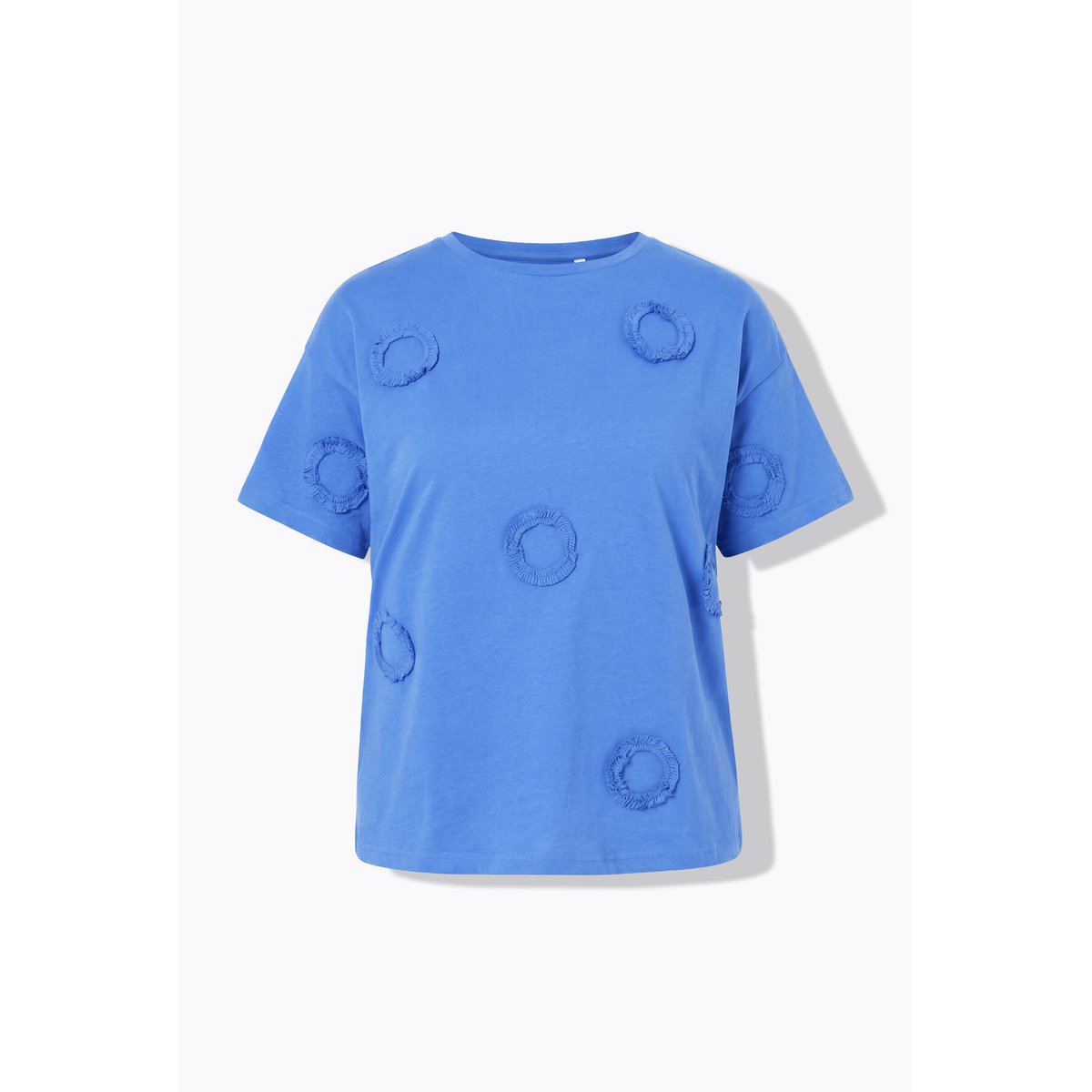 T-shirt oversize avec des ronds en tissu bleu pigeon, STUDIO UNTOLD