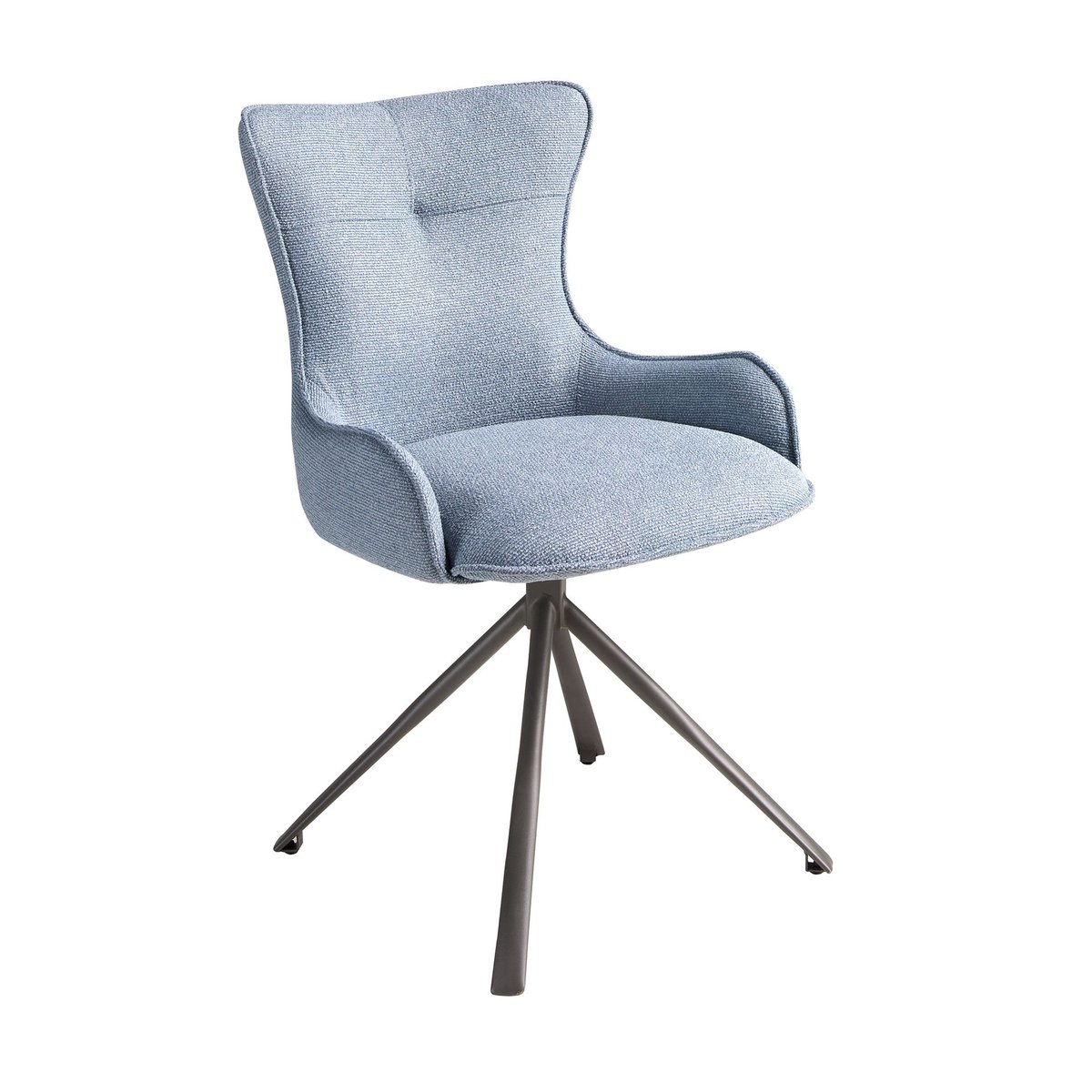 Chaise pivotante en tissu bleu | gris foncé, ANGEL CERDA