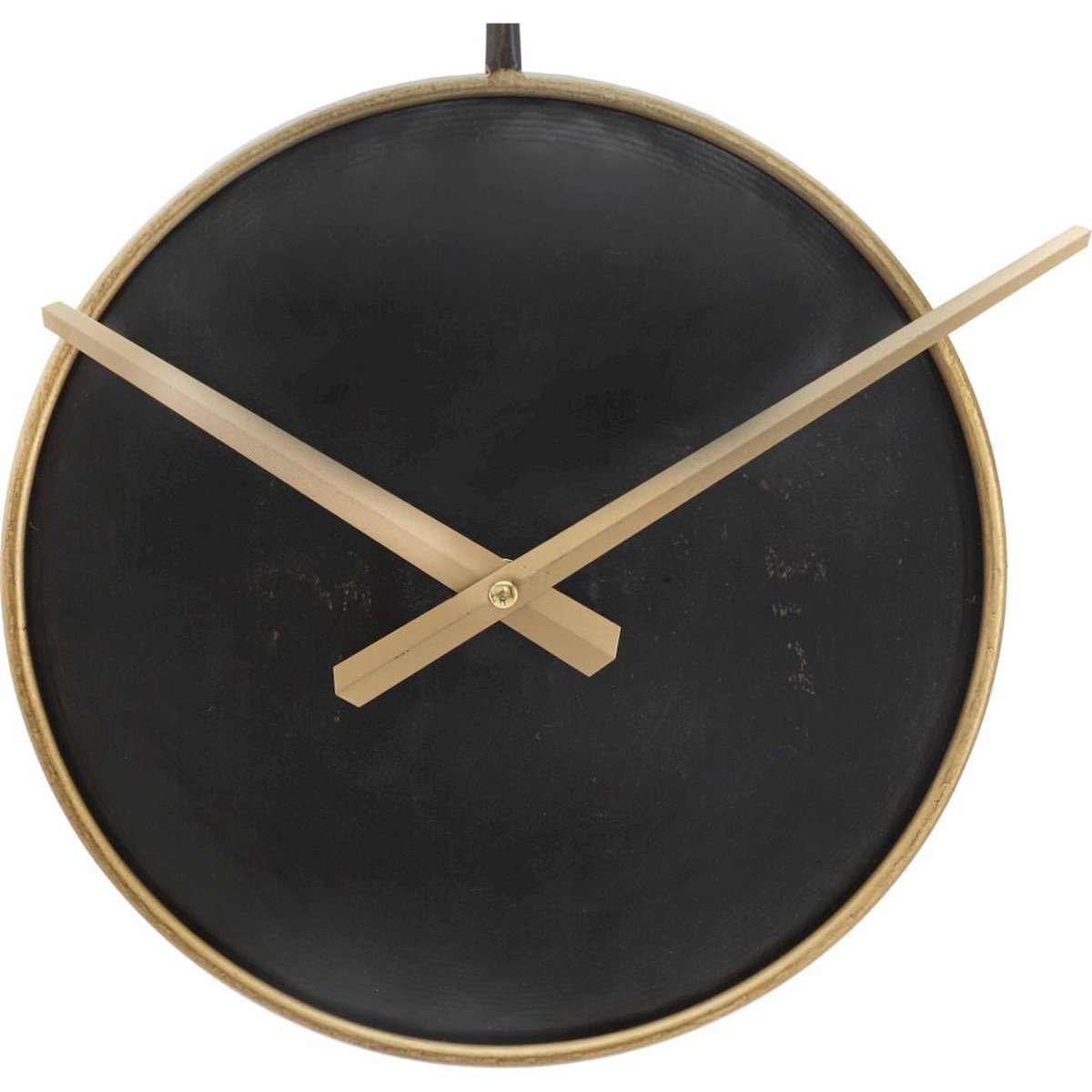 Horloge murale ronde en fer style glamour GLAM noir et doré, RECOLLECTION
