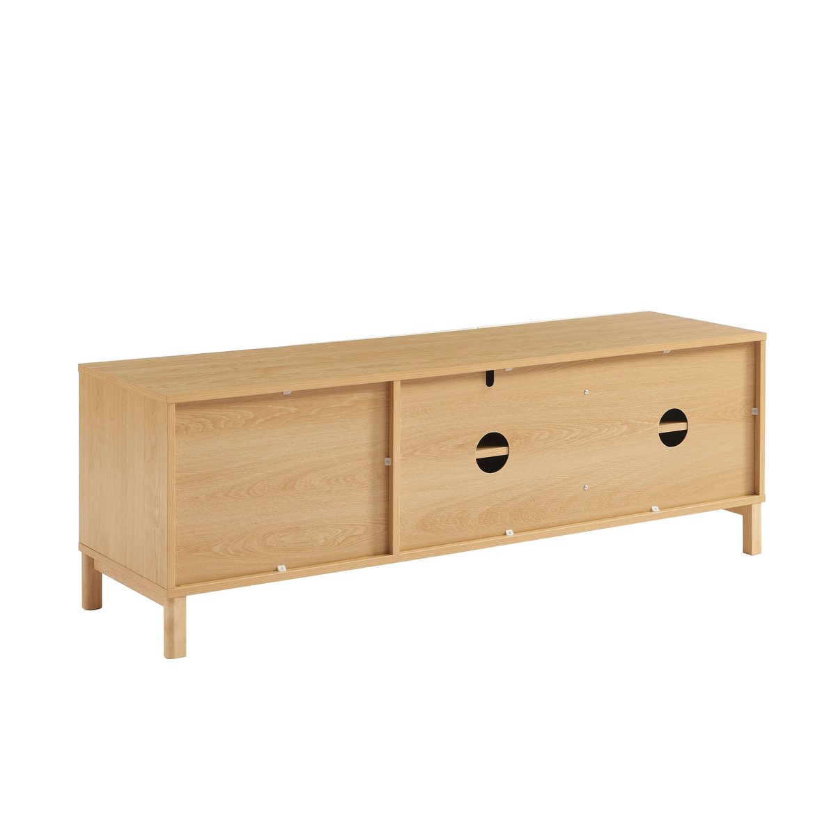 Meuble TV 2 portes  ORCA beige et chêne, BAÏTA