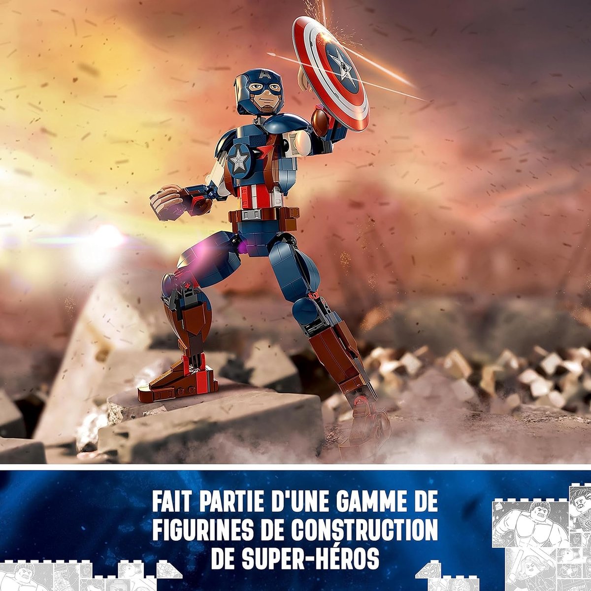 Marvel figurine de Captain America multicolore, LEGO