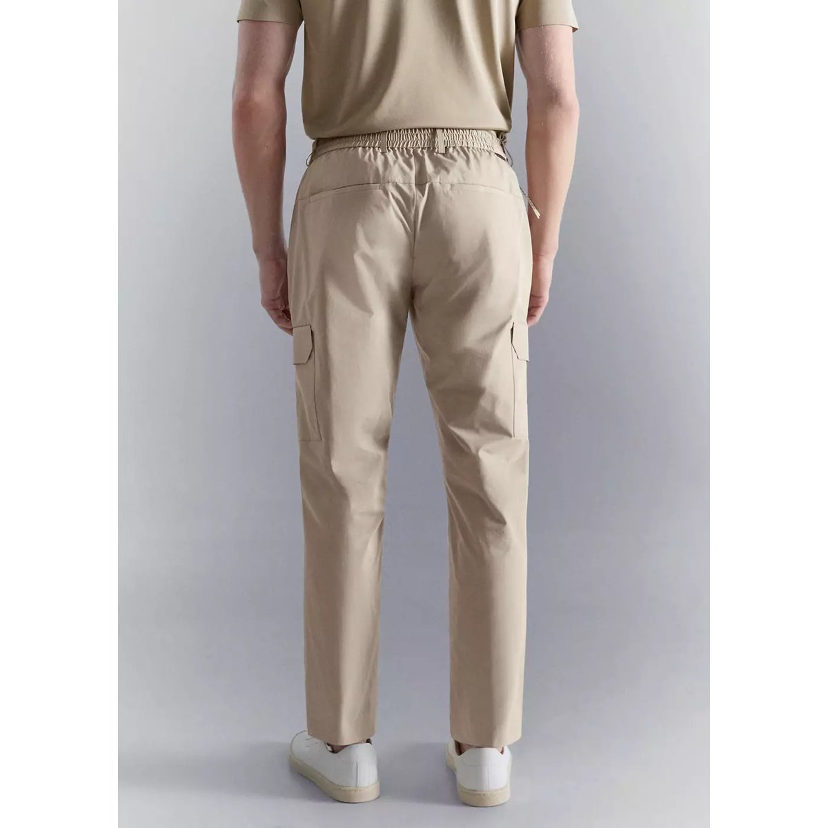 Pantalon cargo slim-fit comfort stretch beige, MANGO MAN