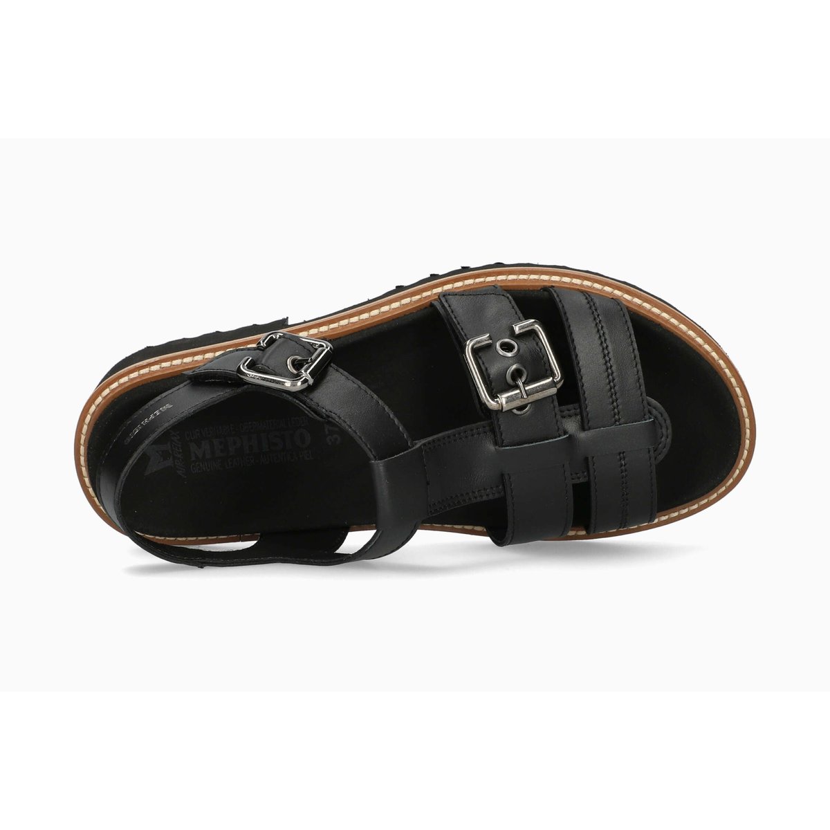 Sandales en cuir VALNY noir p5147359, MEPHISTO