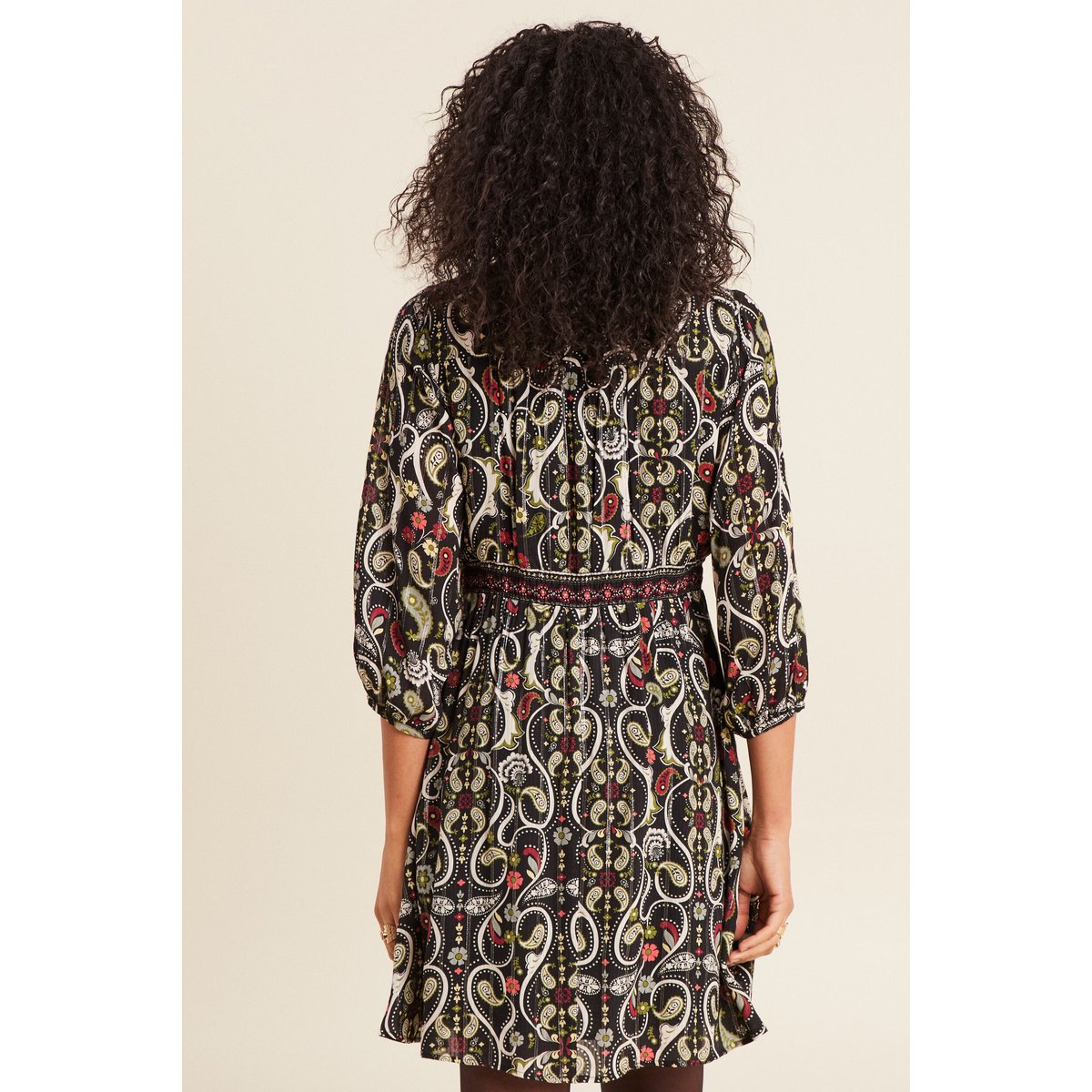 Robe évasée fluide noir, BREAL