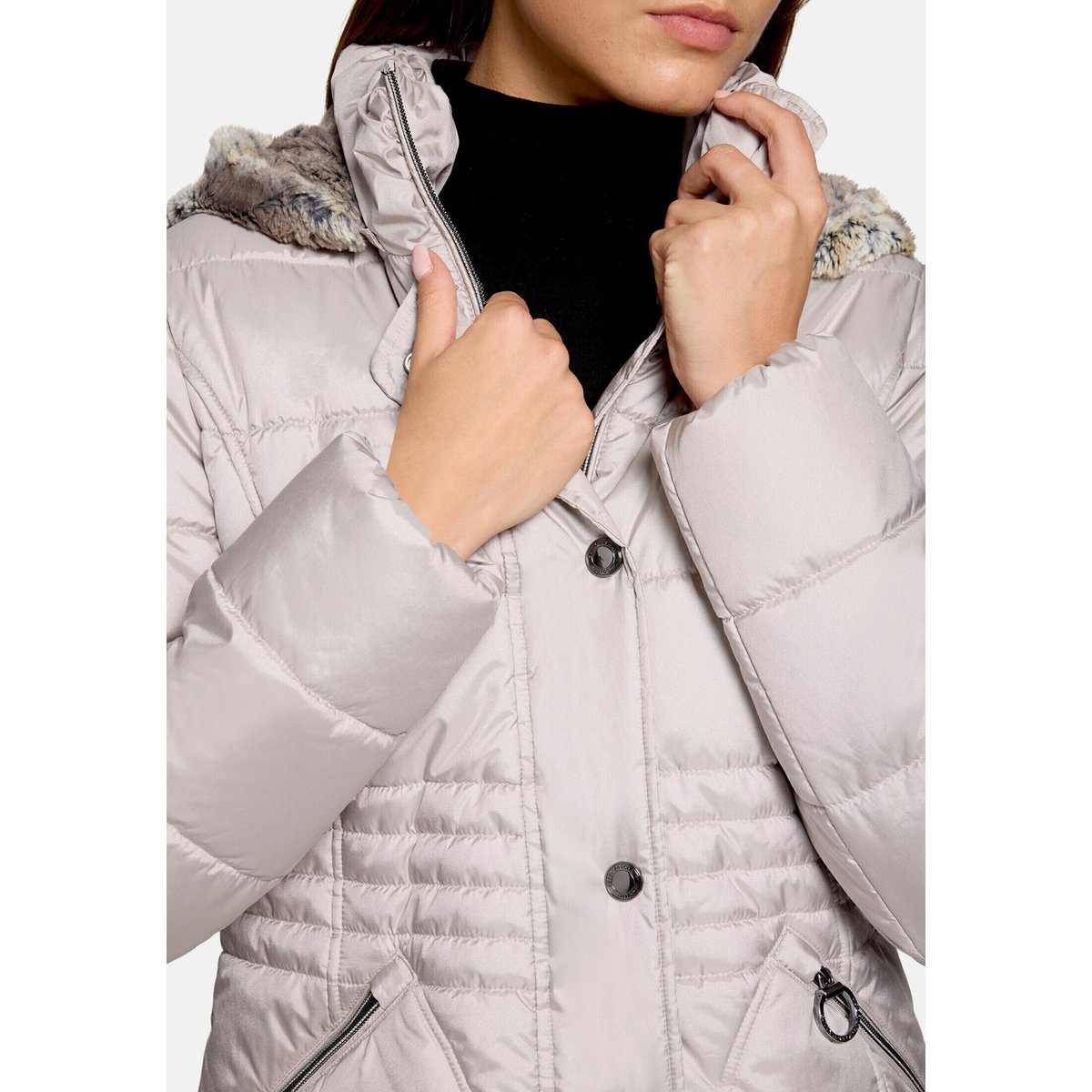Veste outdoor à capuche amovible silver cloud, BETTY BARCLAY