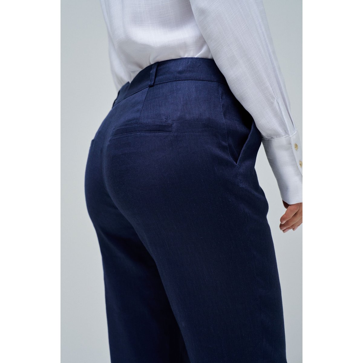 CHINO EN LIN bleu foncé, SALSA JEANS