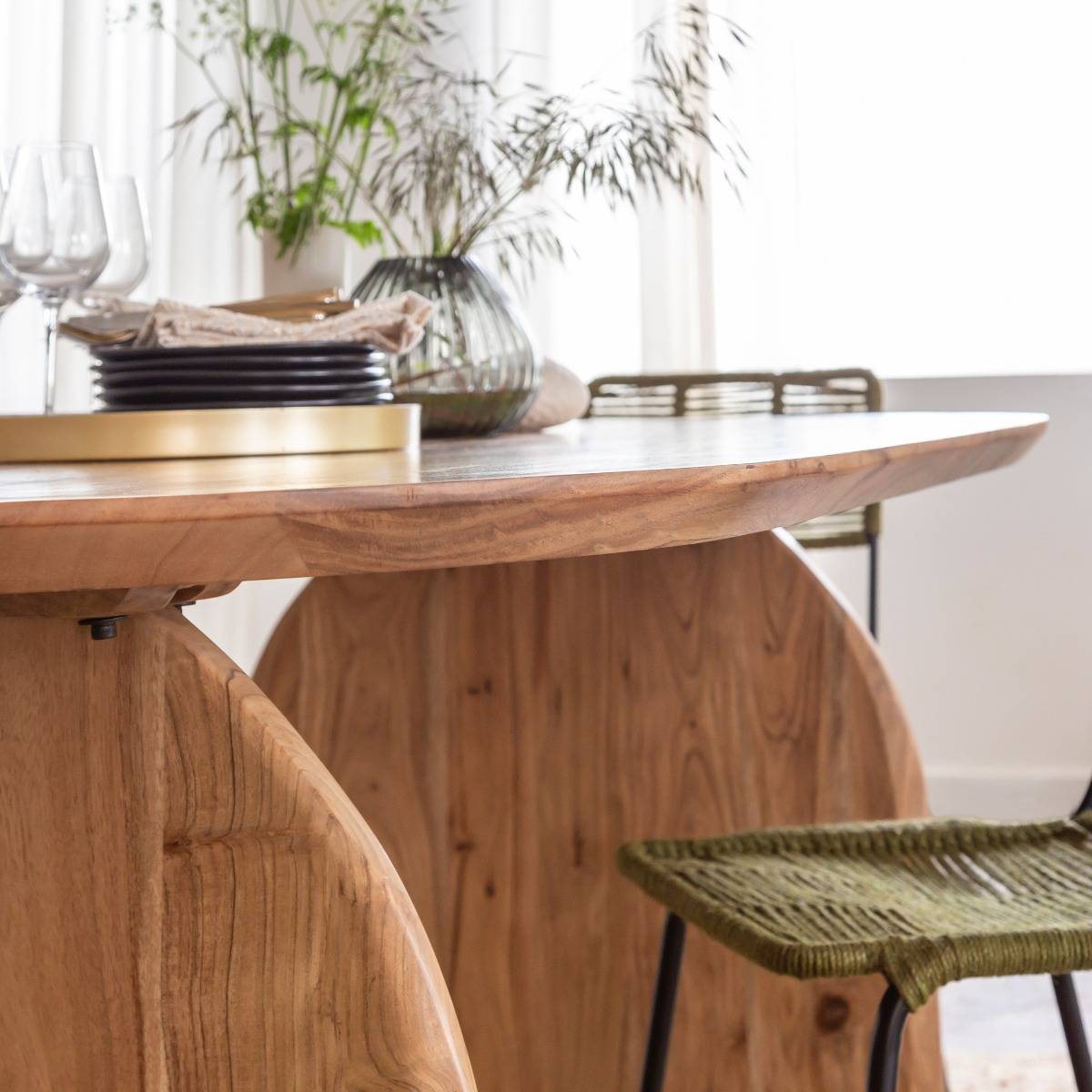 Table à manger en bois d'acacia PAULO bois clair, MADE IN MEUBLES