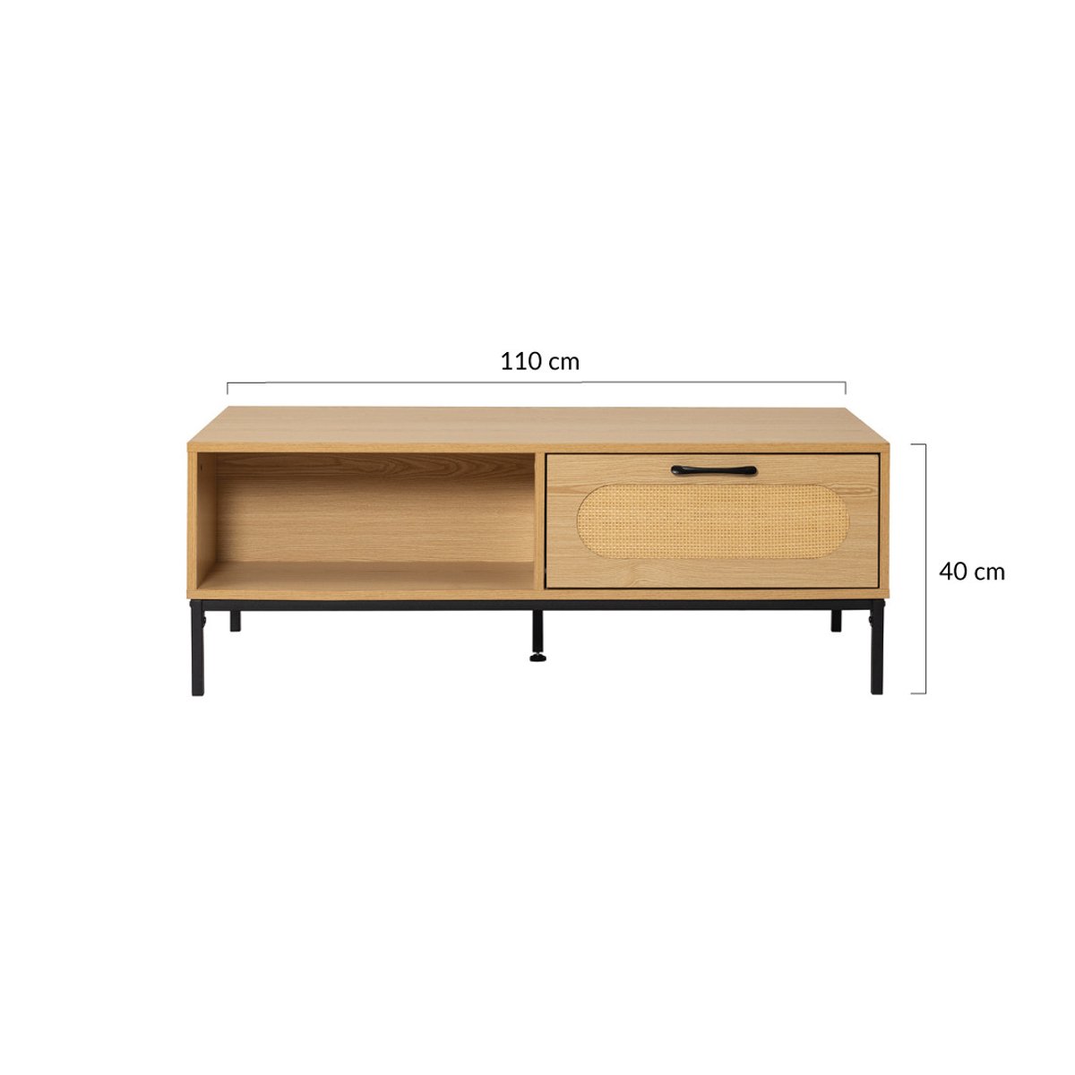 Table basse - NAGATO bois / noir, BEST MOBILIER