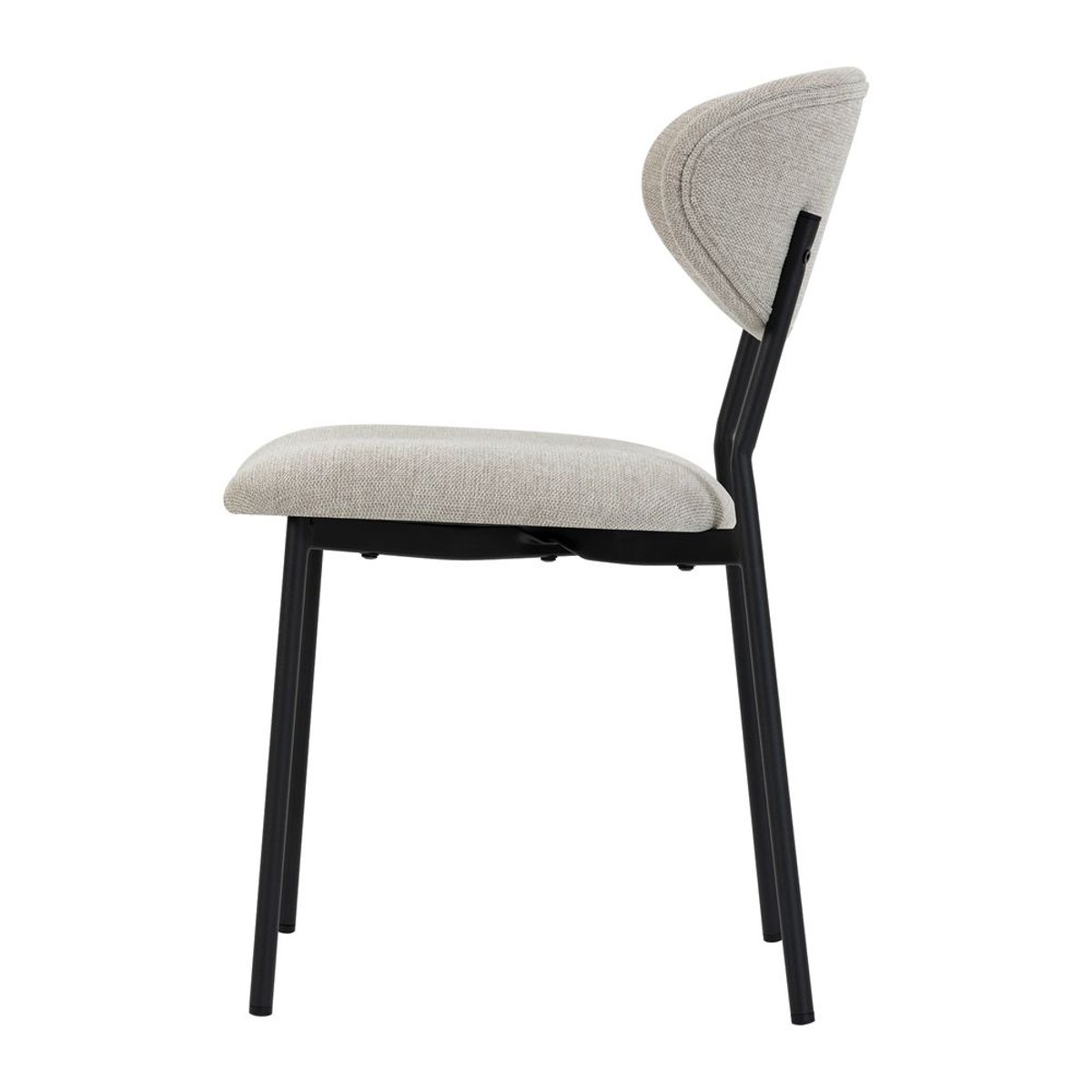 Chaise repas en tissu gris fonce beige, ZAGO
