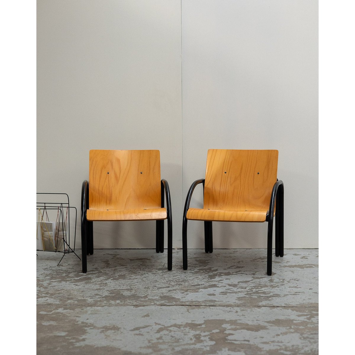 Paire de fauteuils modernistes Jakob N°1428 - Bon état bois clair, DEBONGOUT