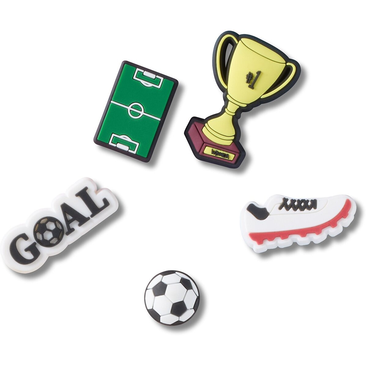 Lot de 5 Jibbitz Football multicolore, CROCS