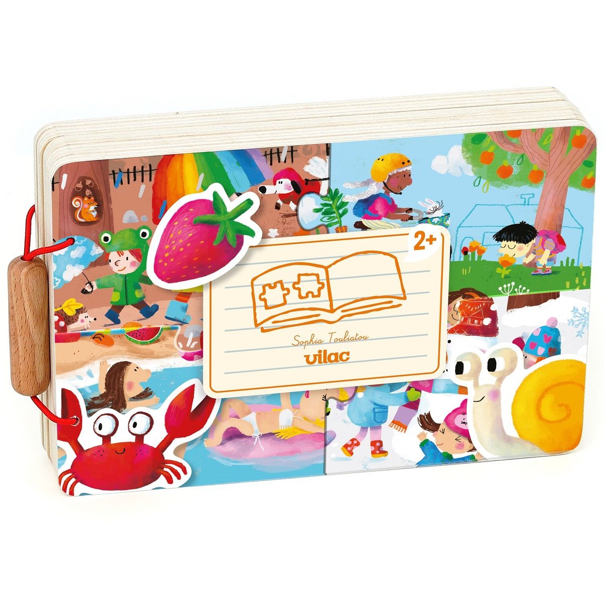Livre puzzles en bois orange (les 4 saisons), VILAC