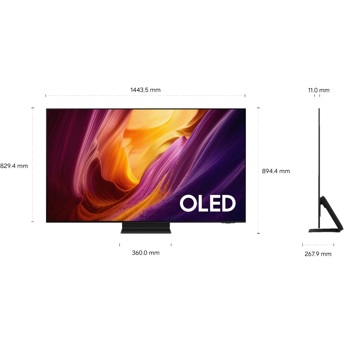 TV OLED TQ65S95H (2026) 65" (163 cm) 4K - Smart TV avec IA, anti-reflet, boîtier déporté (câble invisible) couleur unique, SAMSUNG
