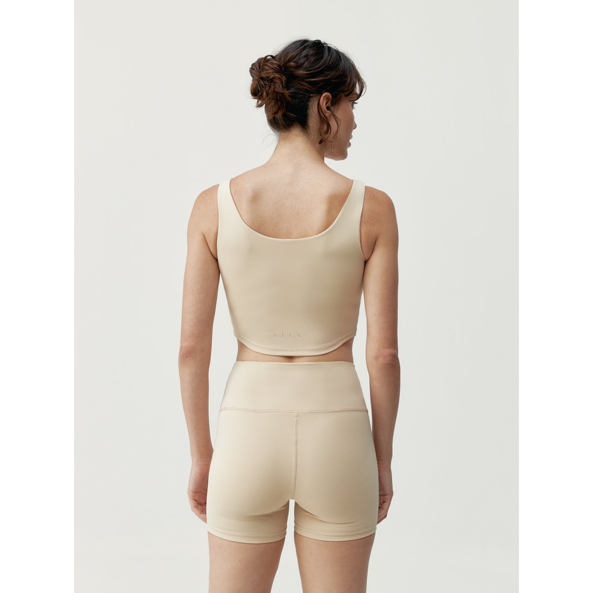 Brassière de sport femme Sayani Maintien moyen bretelles coussinets amovibles beige naturel, BORN
