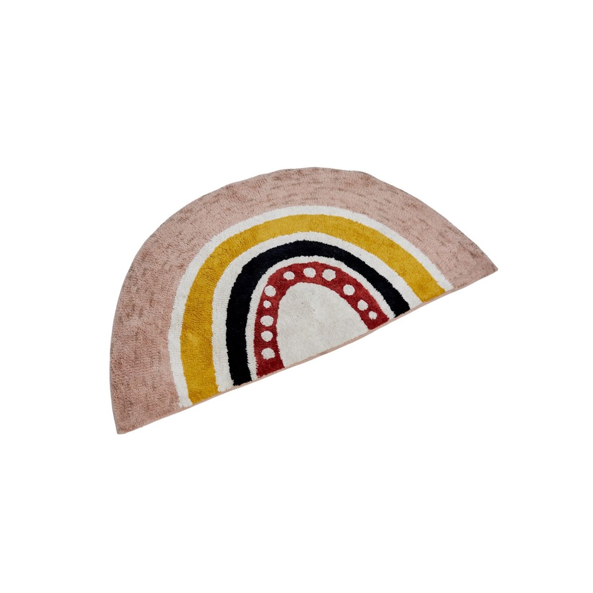 Tapis tufté enfant coton ARC EN CIEL rose, TODAY