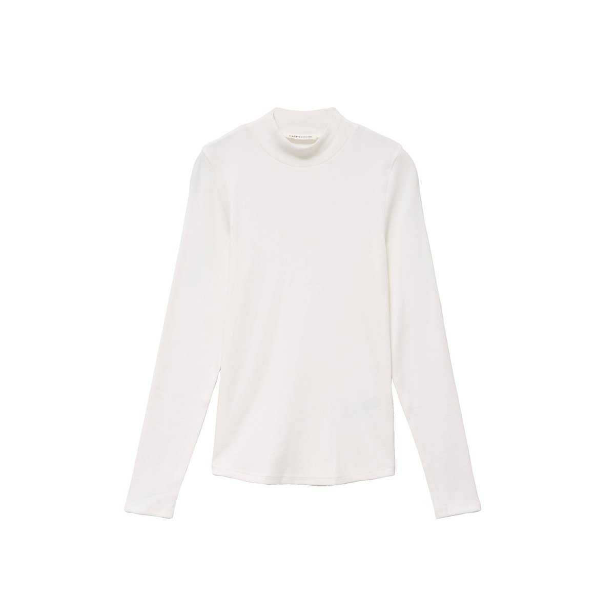 T-shirt ajusté manches longues ecru, CACHE CACHE