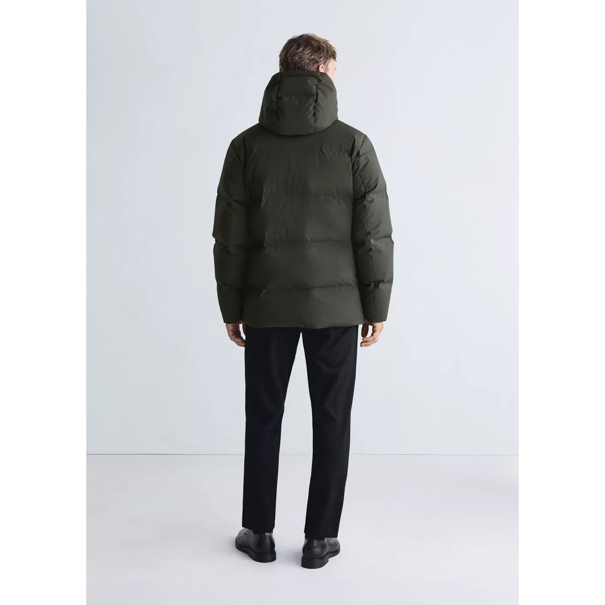 Anorak matelassé duvet waterproof vert foncé, MANGO MAN