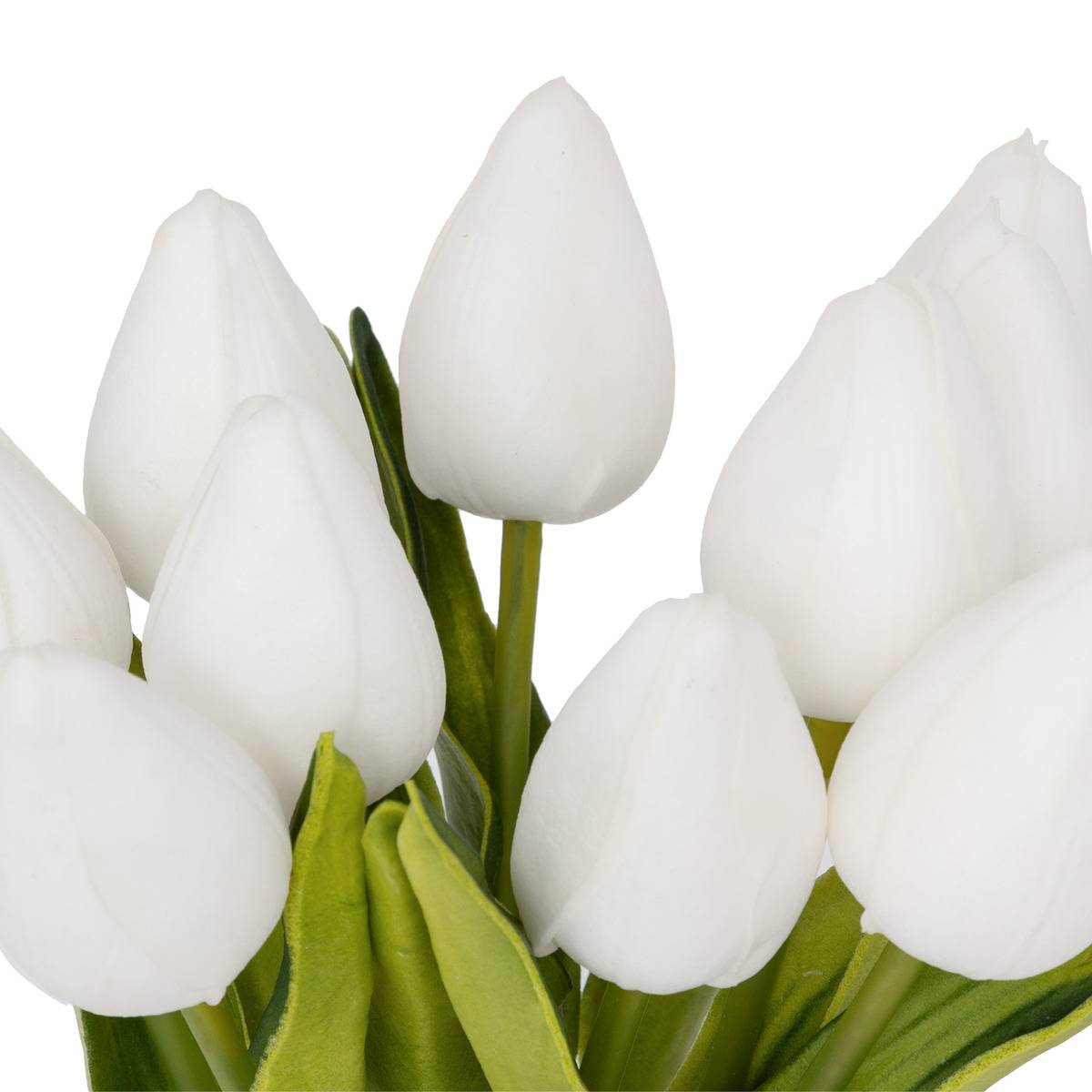 Composition tulipes avec vase HECTOR blanc, ATMOSPHERA