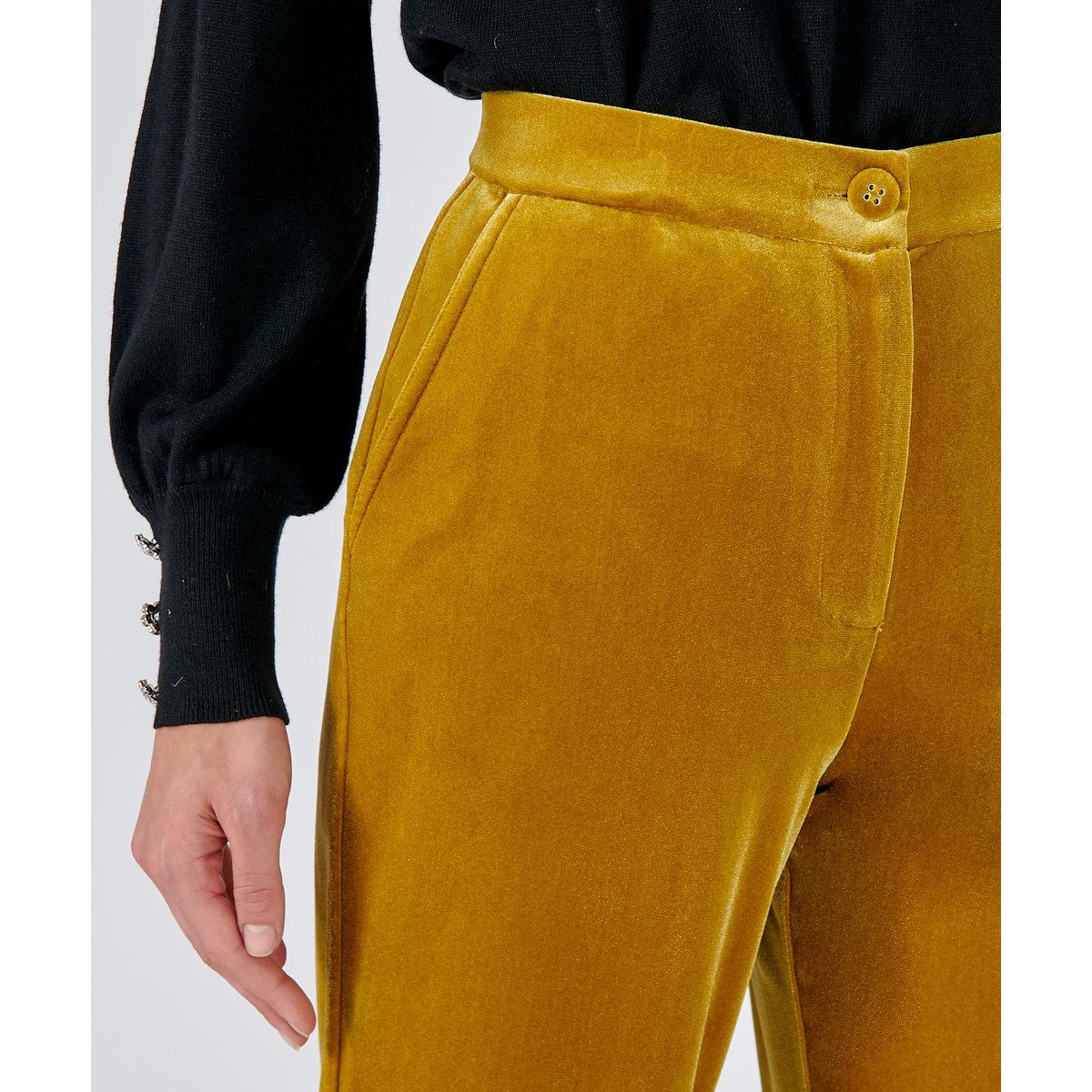 Pantalon confort velours marron mastic, DAMART