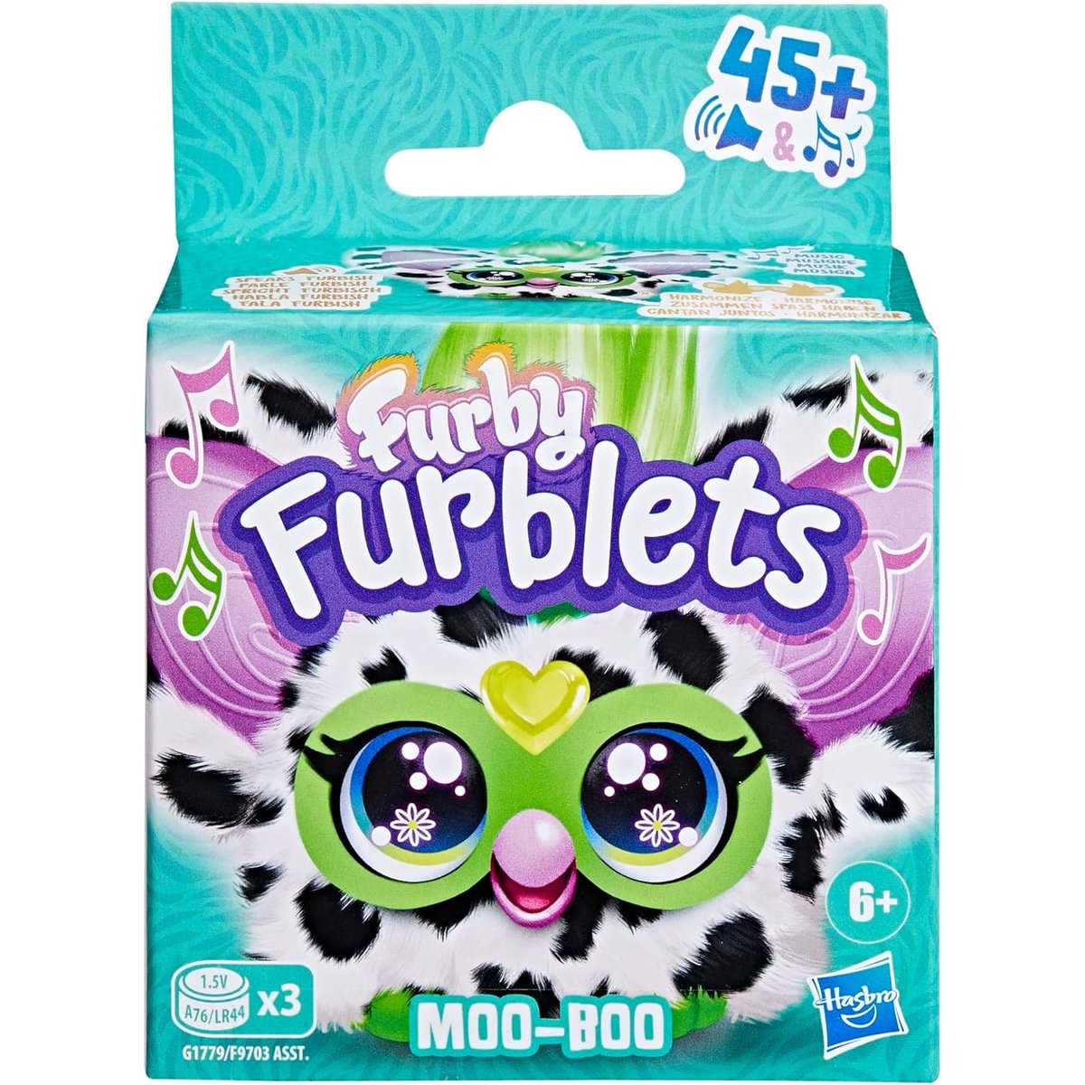Furblets Moo-Boo, Mini Vache en Peluche multicolore, HASBRO