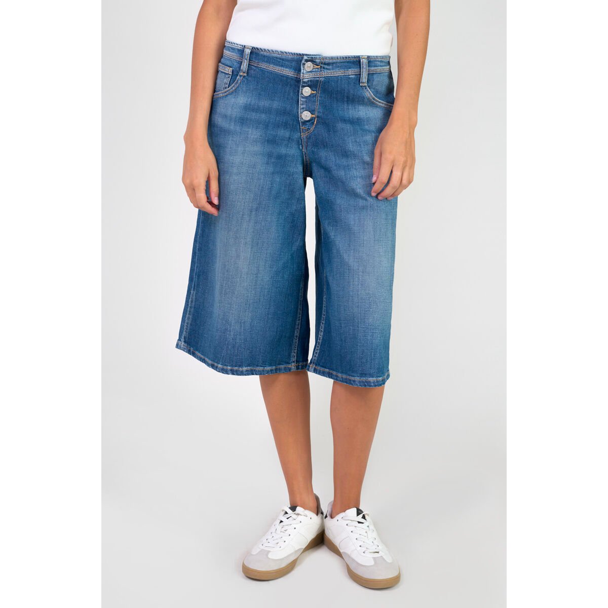 Bermuda pantacourt en jeans LAURA blue, LE TEMPS DES CERISES