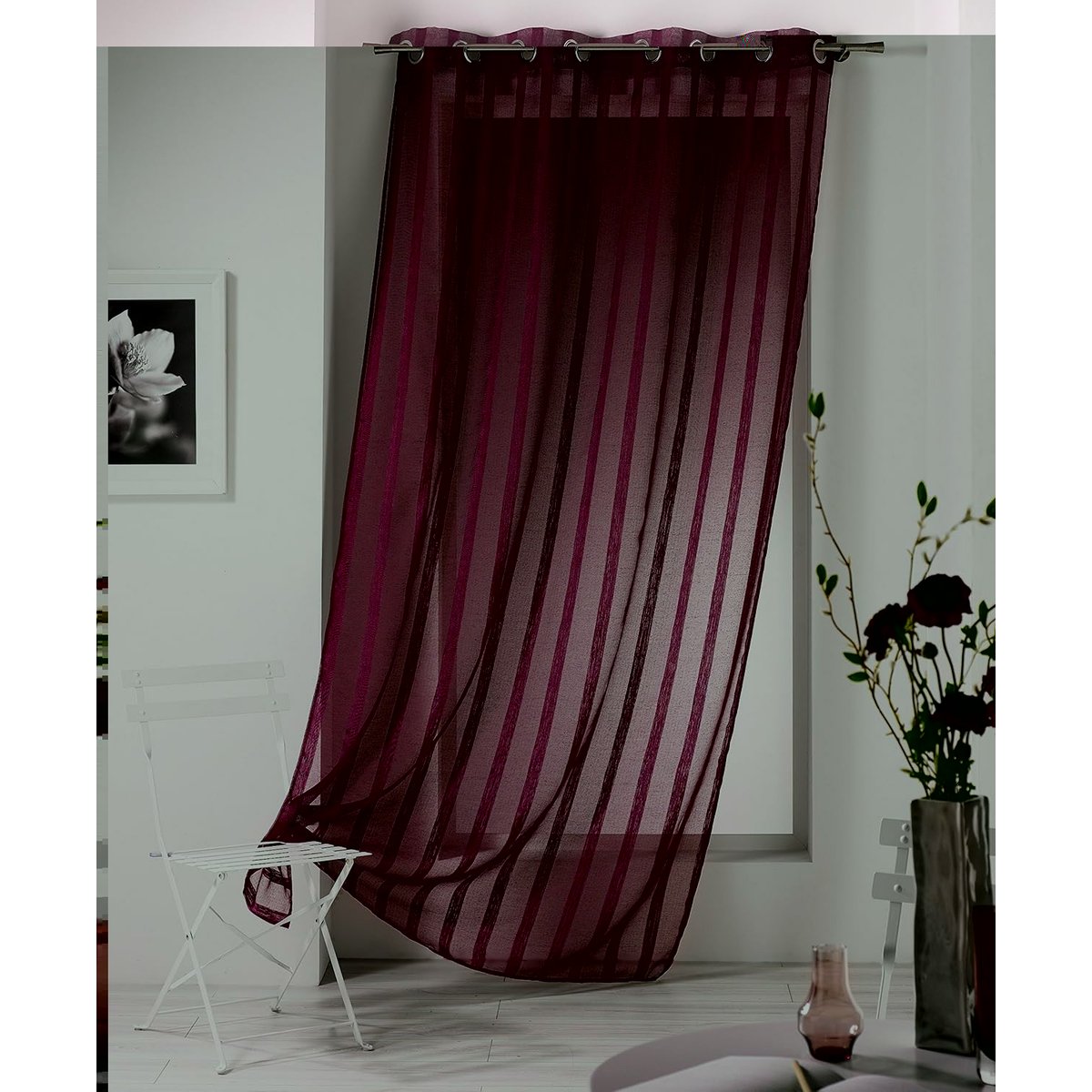 Panneau a oeillets rideau voile Malta beige, EDEN