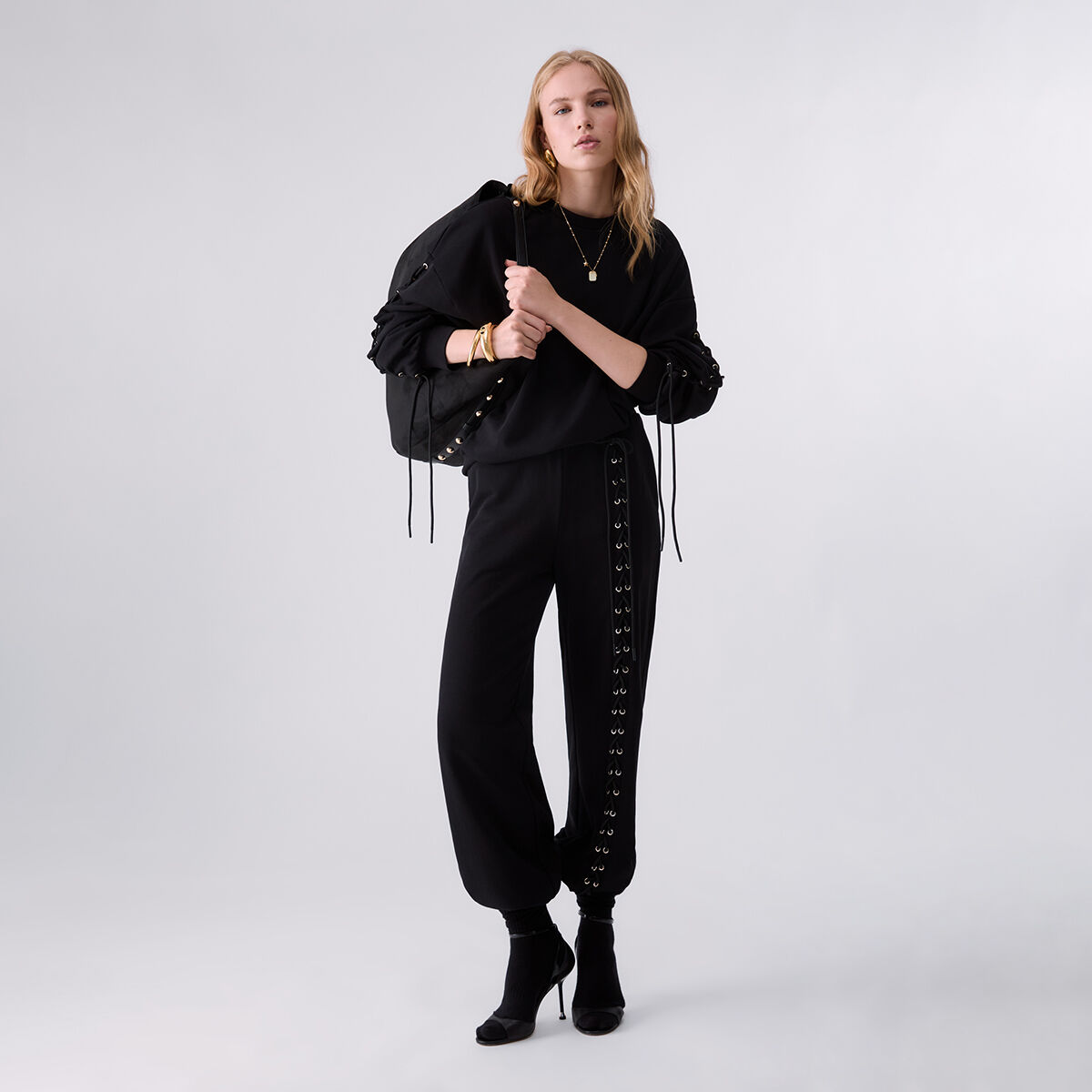 Sweat-shirt avec Lacets noir, LIU JO