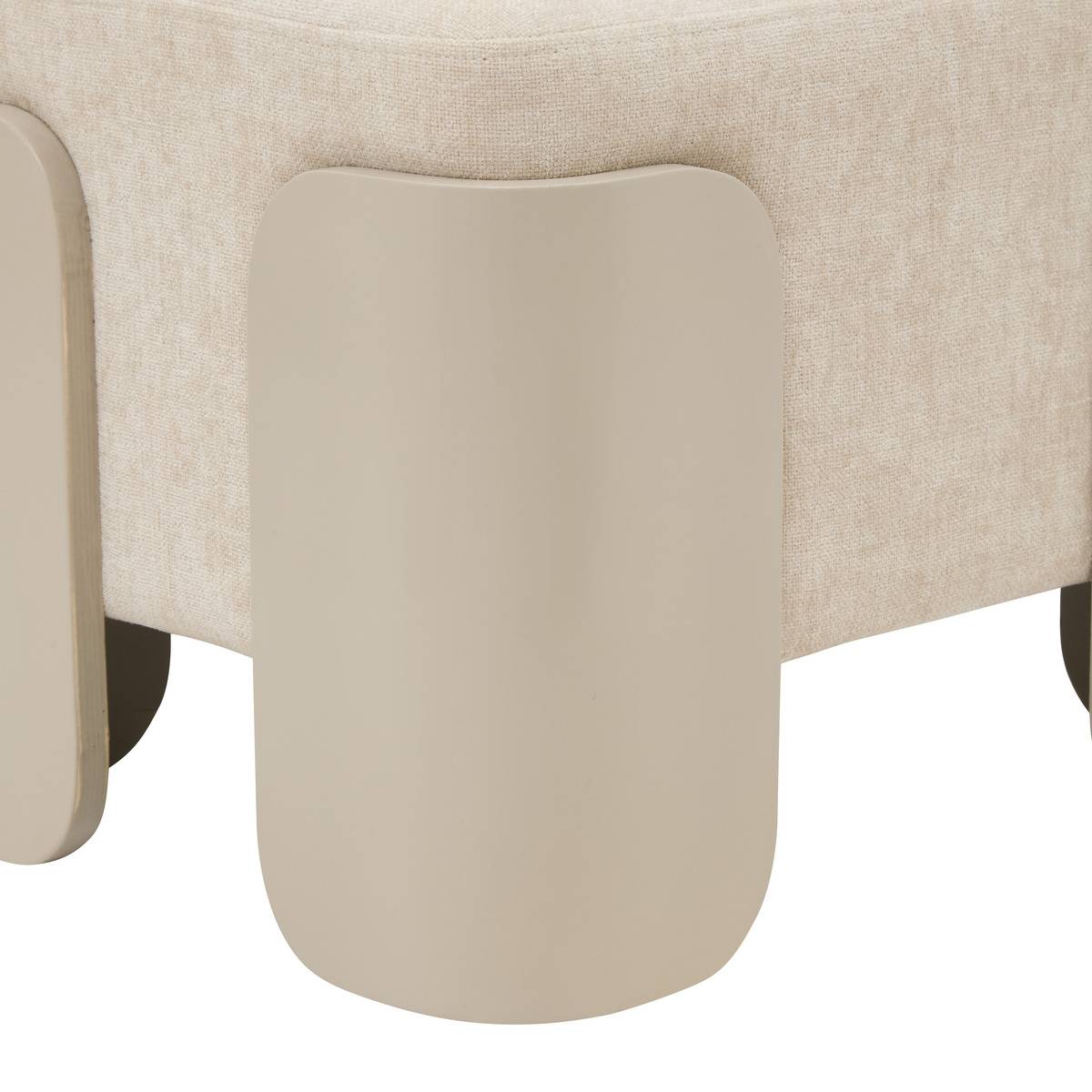 Pouf rectangulaire en pin MIZAR crème, ATMOSPHERA