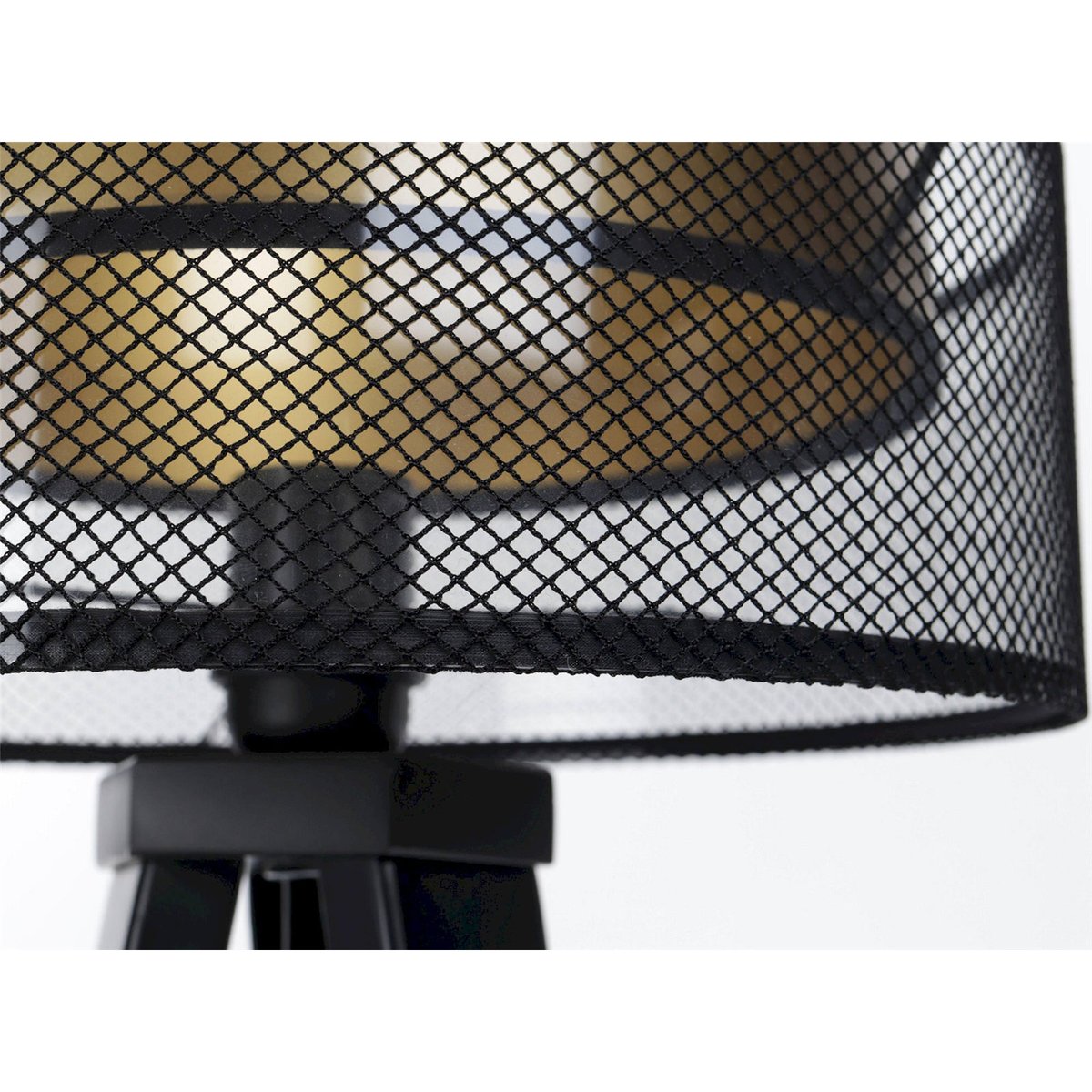 Lampe à poser ronde, DUO ELLEGANT noir avec intérieur doré mat et brillant, BPS KONCEPT