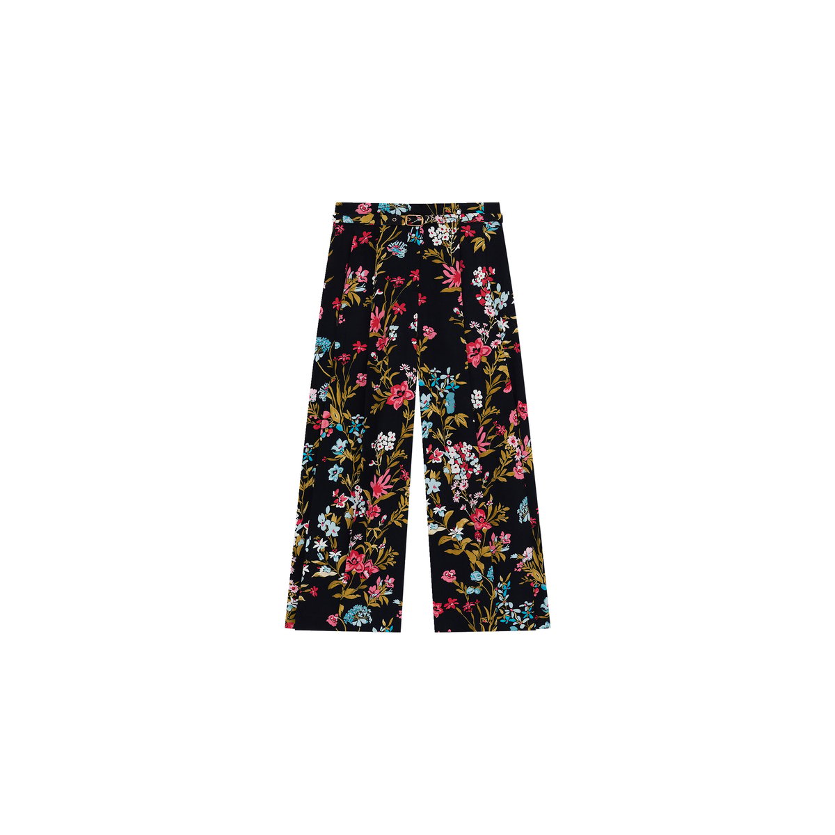 Pantalon large ceinturé PANTALON PINCEAU PRINT noir, CAROLL