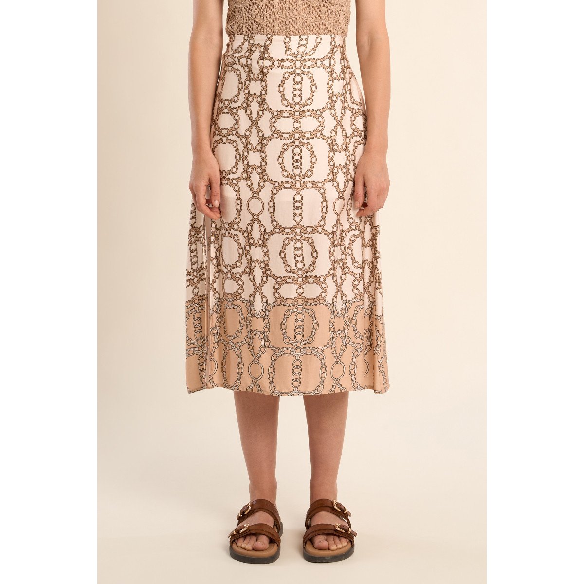 Jupe mi-longue, imprimée offwhite diane, MOLLY BRACKEN