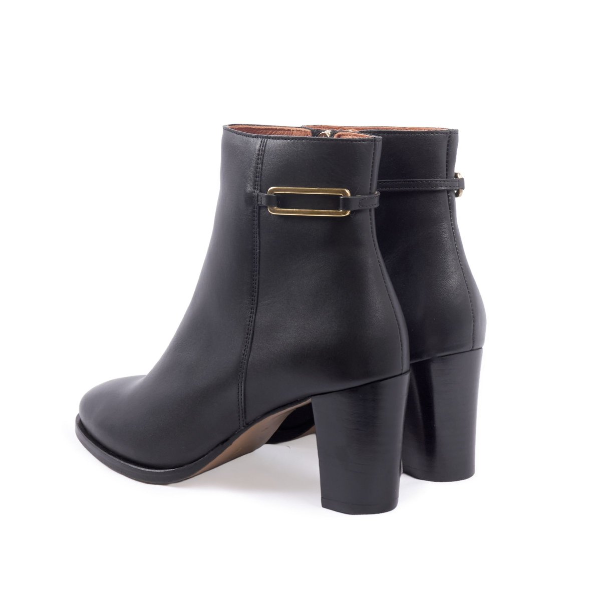 Bottines bijoux talon Zélie cuir noir, JULES & JENN