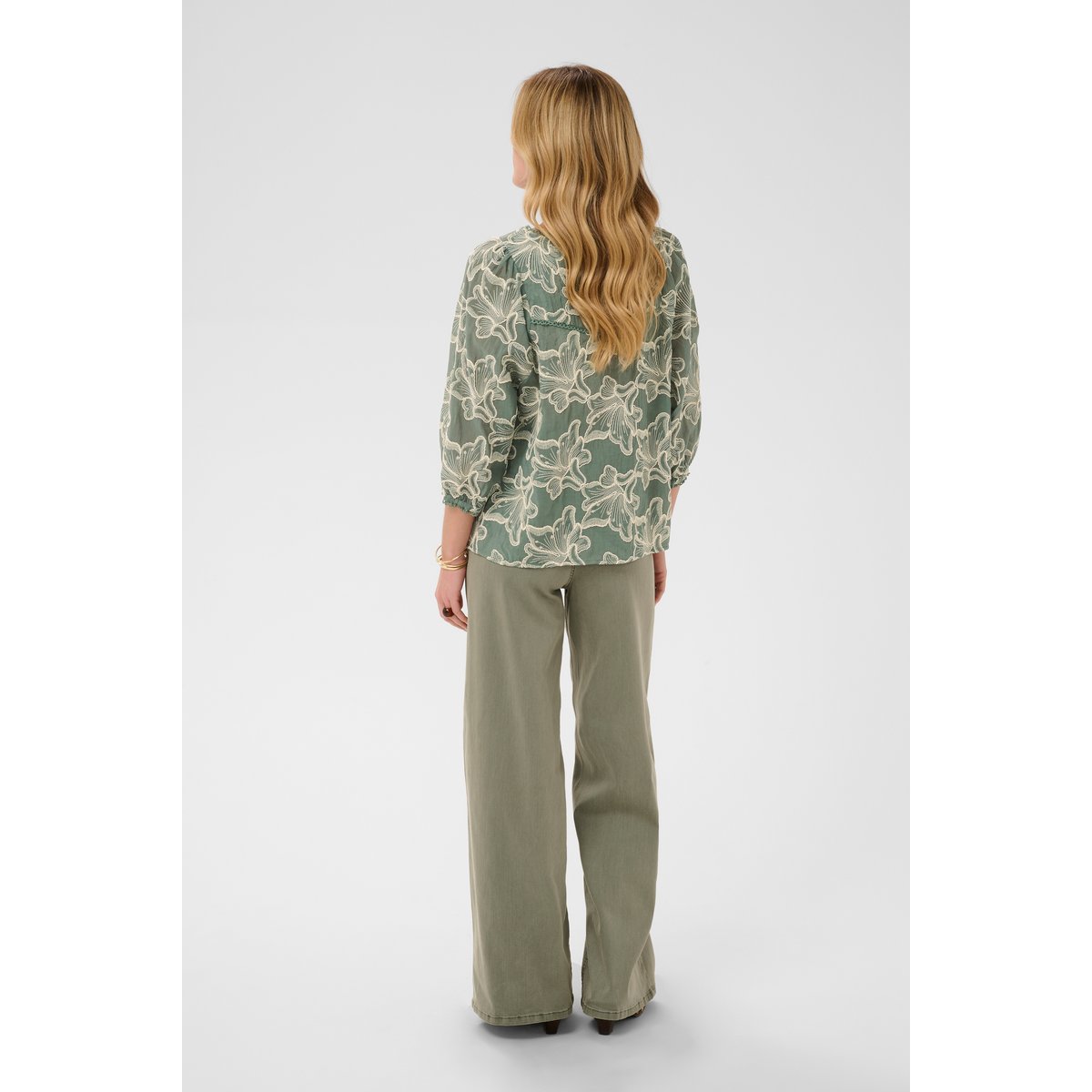 Blouse à manches longues vert mulled basil, CREAM