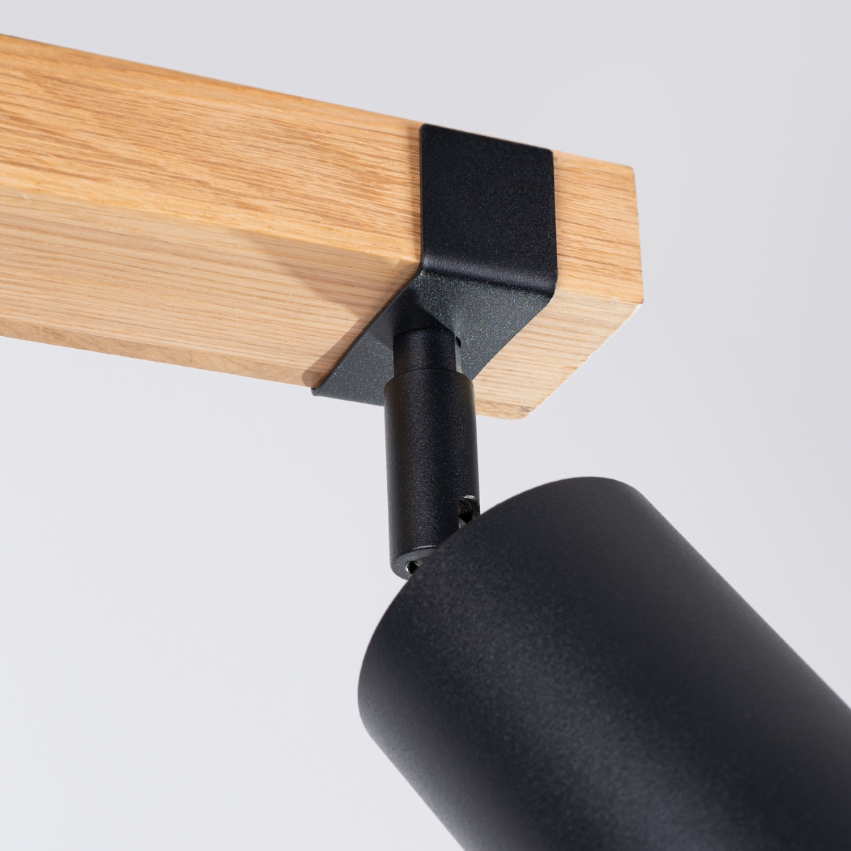 Plafonnier Acier Noir/Bois Naturel GU10 2 Fager noir, EDEN