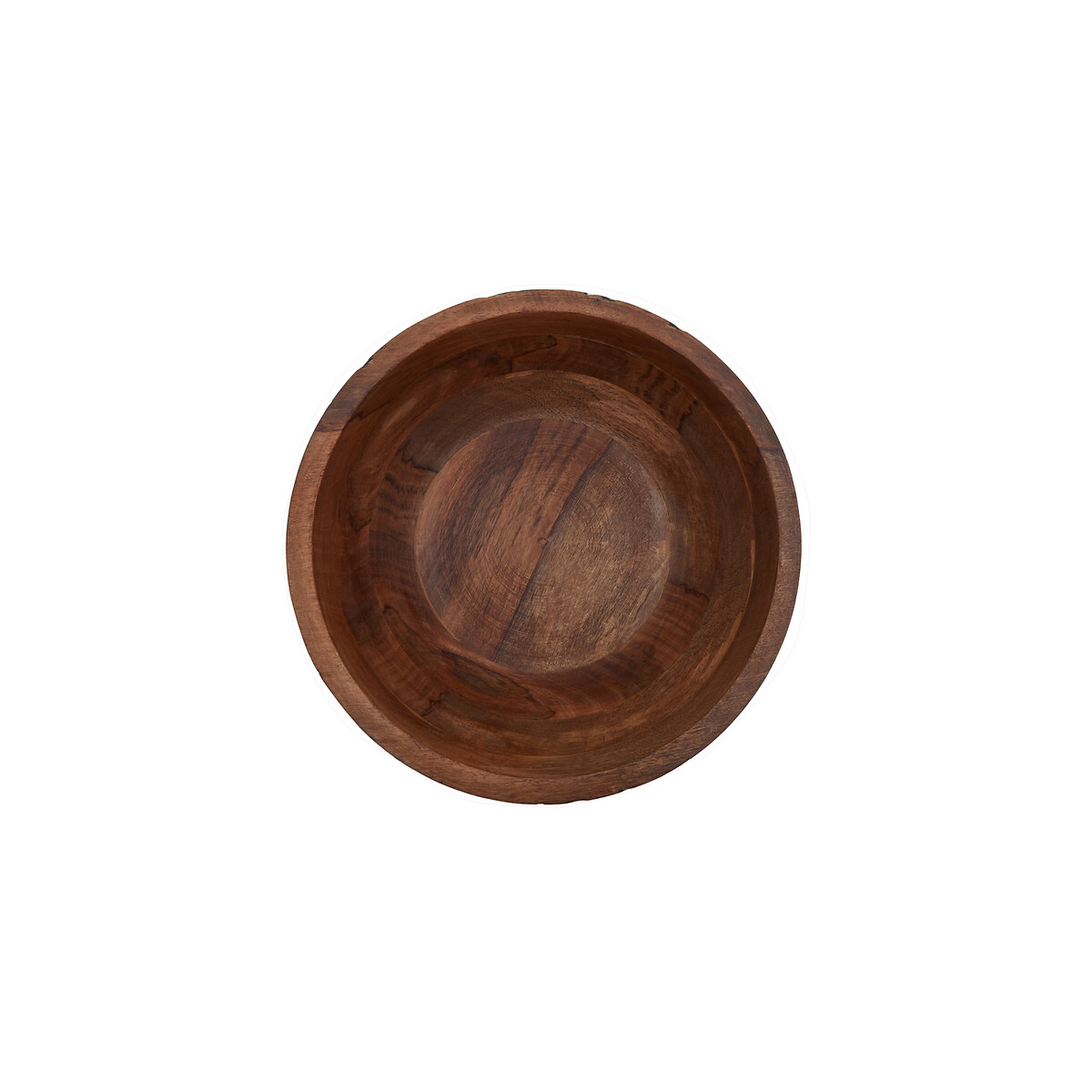Medium Mango Wood Serving Bowl with Black Enamel black, SO'HOME