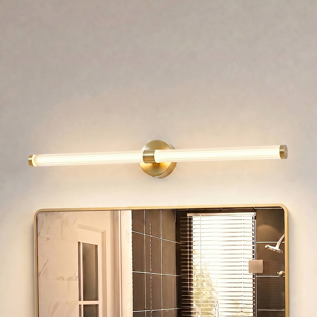 Applique en verre moderneLED, Melisa or, blanc, LUCANDE