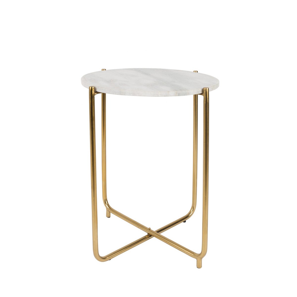 Table d'appoint marbre et laiton- TIMPA blanc craie, DRAWER