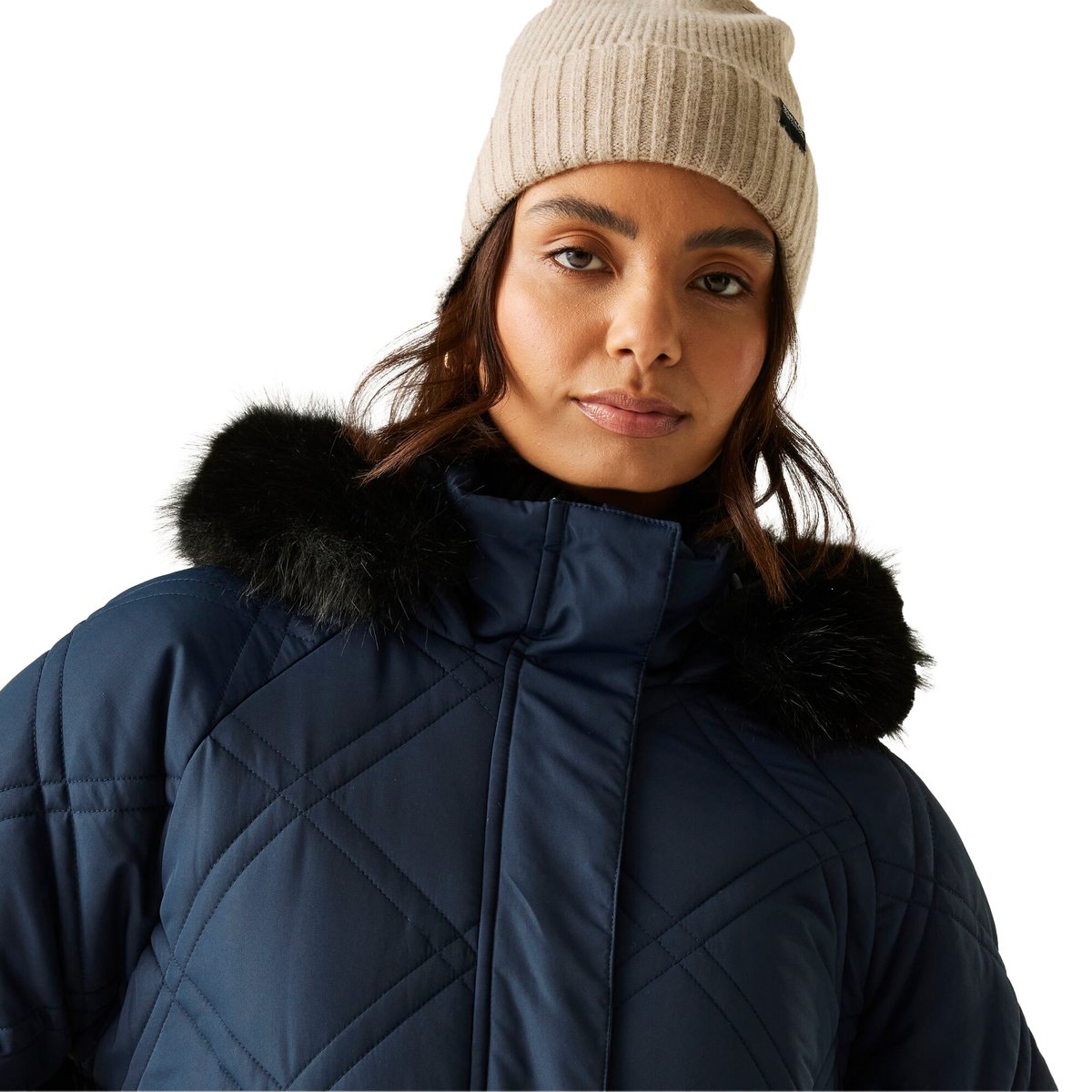 Veste longue matelassée à capuche FREYLA bleu marine, REGATTA