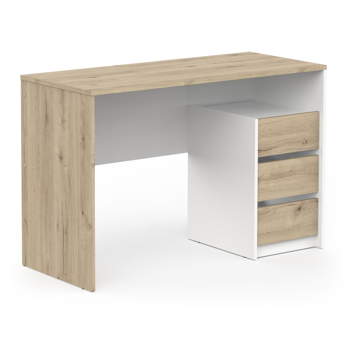 Bureau 3 tiroirs SIERRA bois clair, CALICOSY