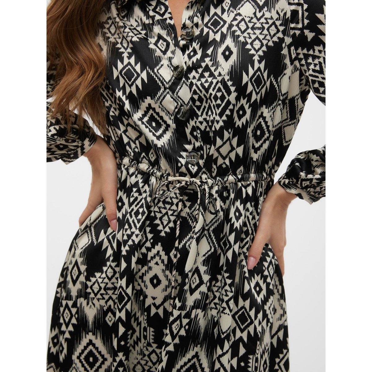 Robe Chemise VMGEMA Robe courte noire - black, VERO MODA