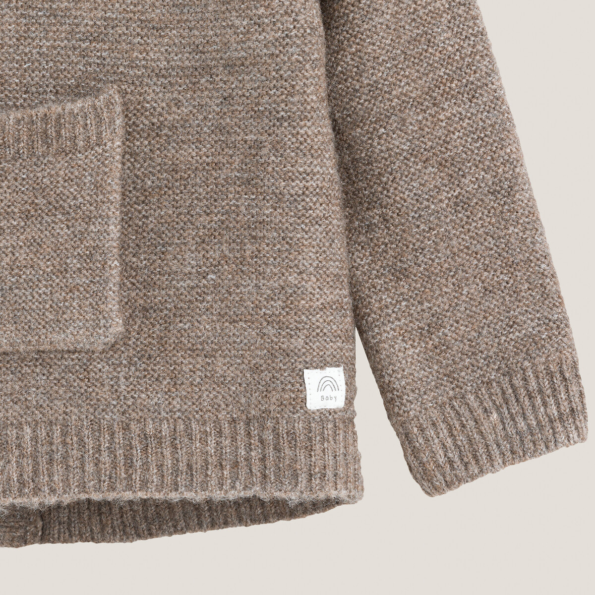 Pull tricot point mousse marron clair, LA REDOUTE COLLECTIONS