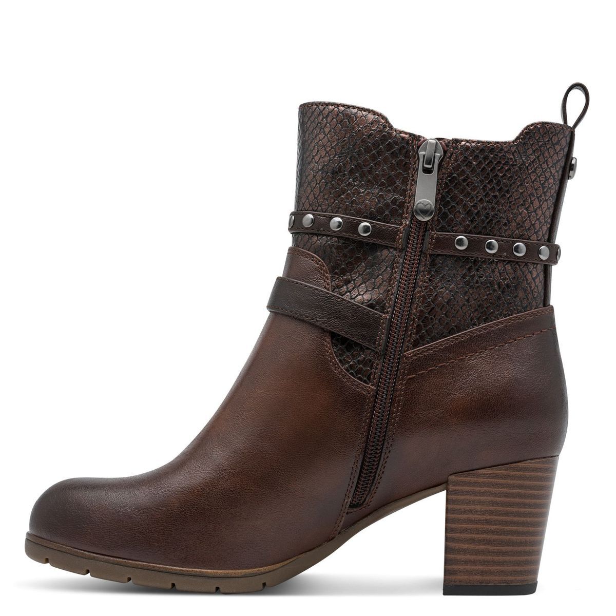 Bottine talon bloc marron antilope, MARCO TOZZI