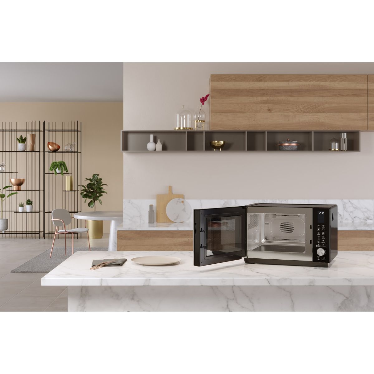 Micro ondes combiné MWF255B noir, WHIRLPOOL