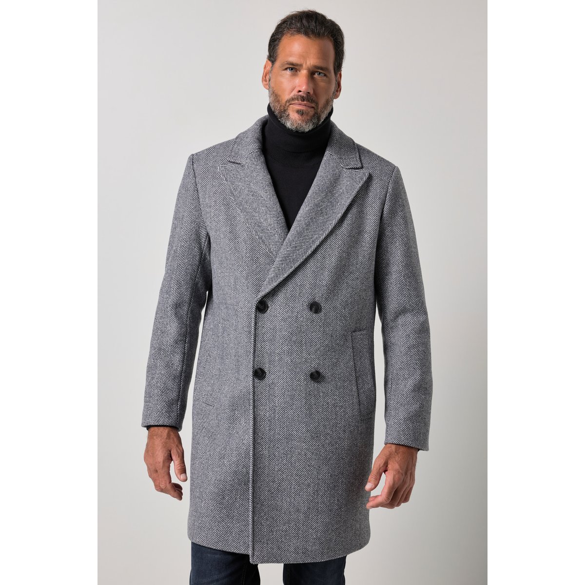 Manteau en laine mélangée gris graphite, JP1880