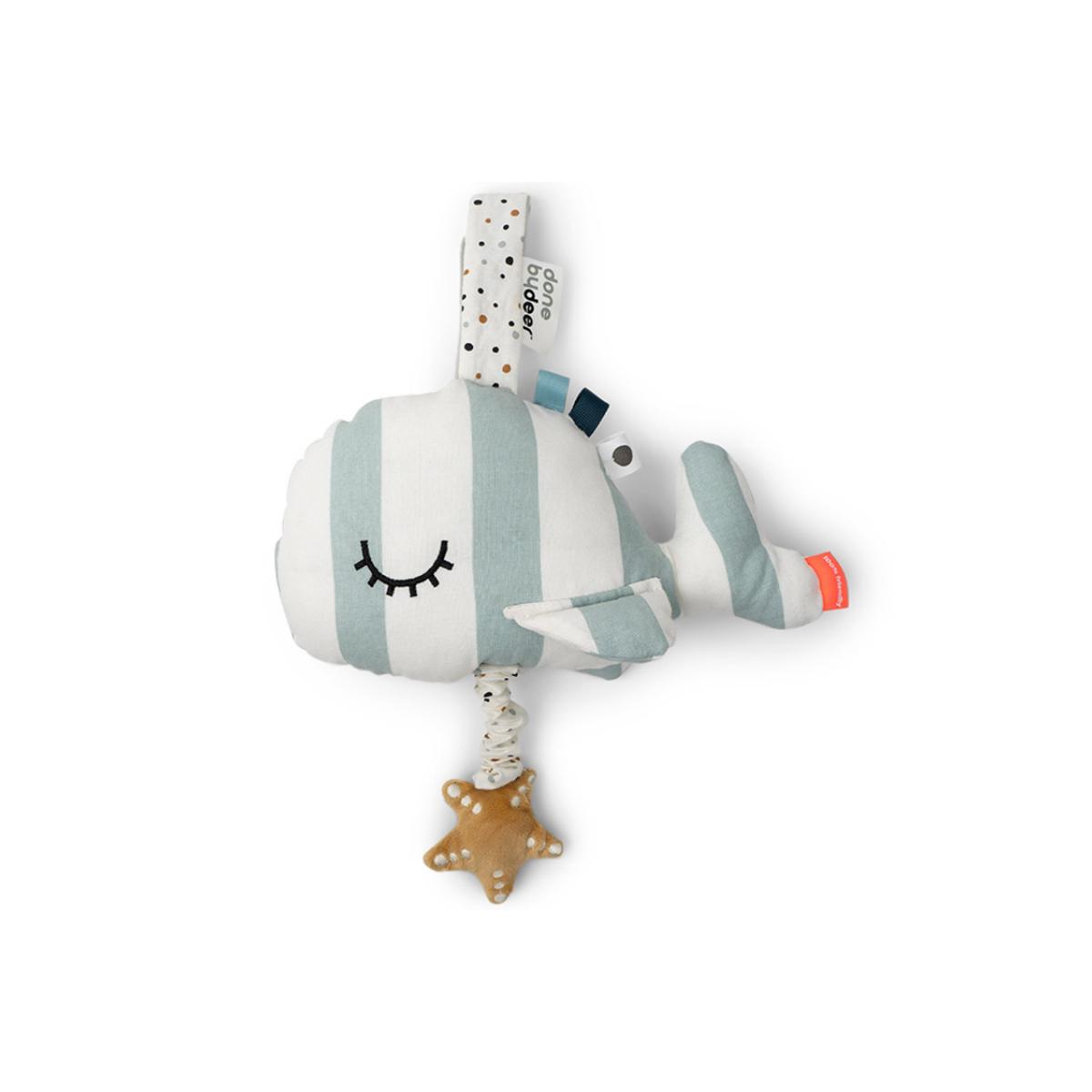 Peluche musicale bleu, blanc, jaune, DONE BY DEER