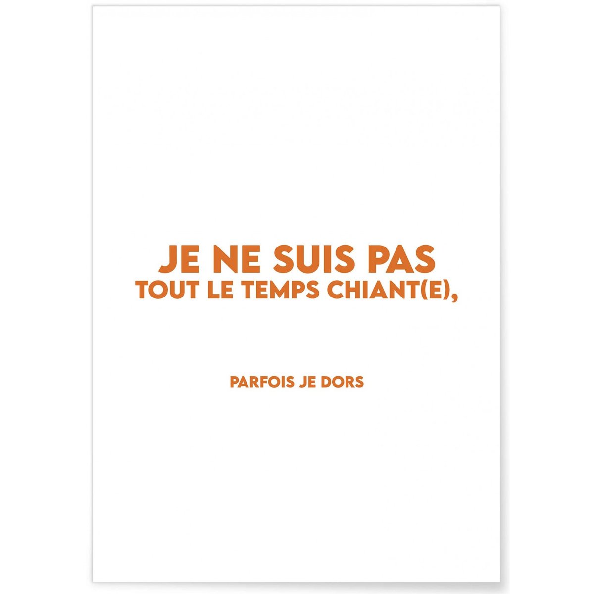 Affiche Tout le temps chiant(e) blanc, L'AFFICHERIE